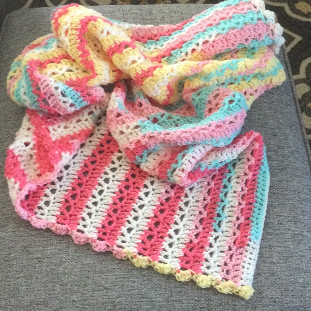 1 HAND CROCHETED BABY AFGHAN